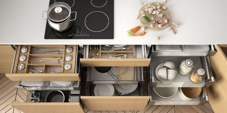 sistema de almacenaje cocina cajones
